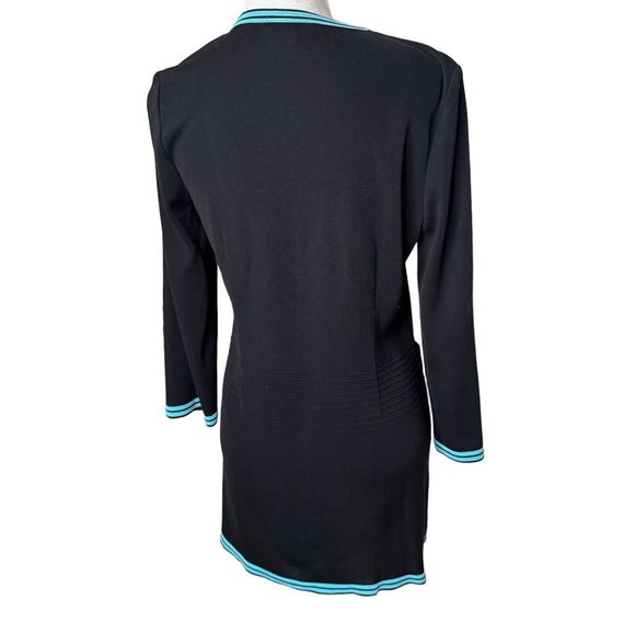 MISOOK Women’s Small Black Blue Long Duster Cardigan Sweater Knit a10 - Picture 4 of 5